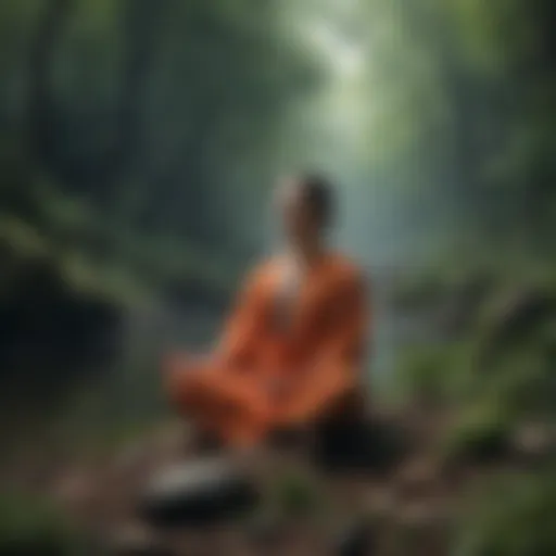 A tranquil scene of nature promoting meditation