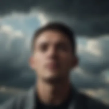 A light breaking through the clouds, representing hope