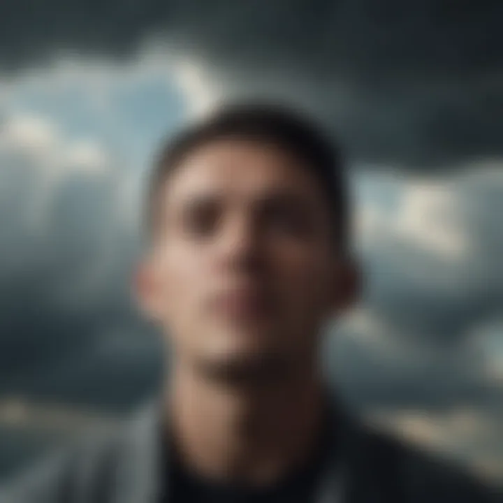 A light breaking through the clouds, representing hope