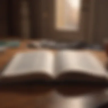 Reflection and Insight An open book with pages turning, signifying knowledge and reflection