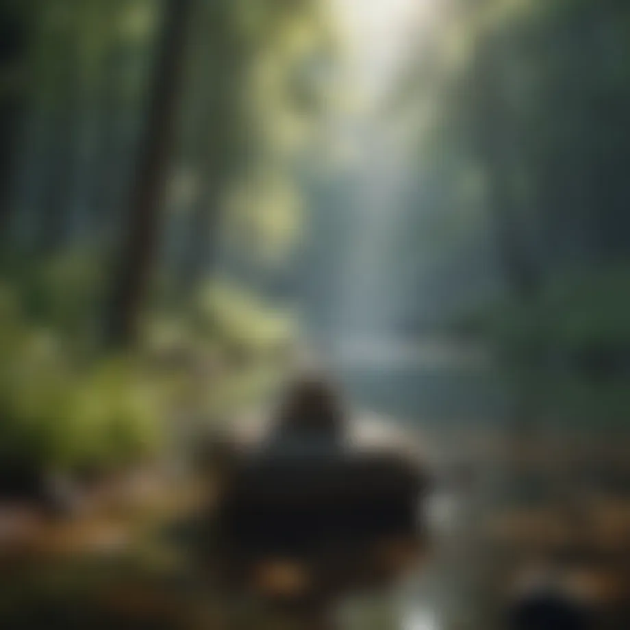A serene nature scene depicting tranquility and calmness