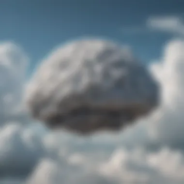 Navigating Mental Clouds A visual metaphor of a brain surrounded by clouds representing intrusive thoughts