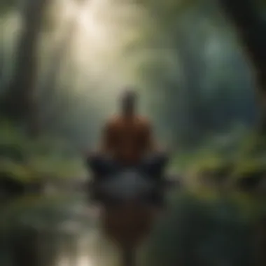 Finding Peace Within A person meditating surrounded by calming elements