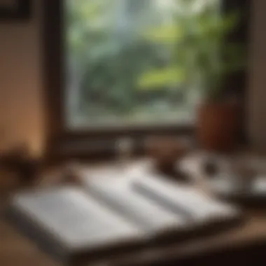Reflective Practices for a Mindful Start A cozy corner with a journal and a cup of tea ready for reflection