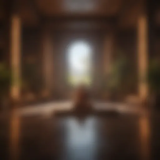 Peaceful meditation space with soft lighting