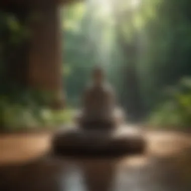 A peaceful setting for guided meditation with soft lighting