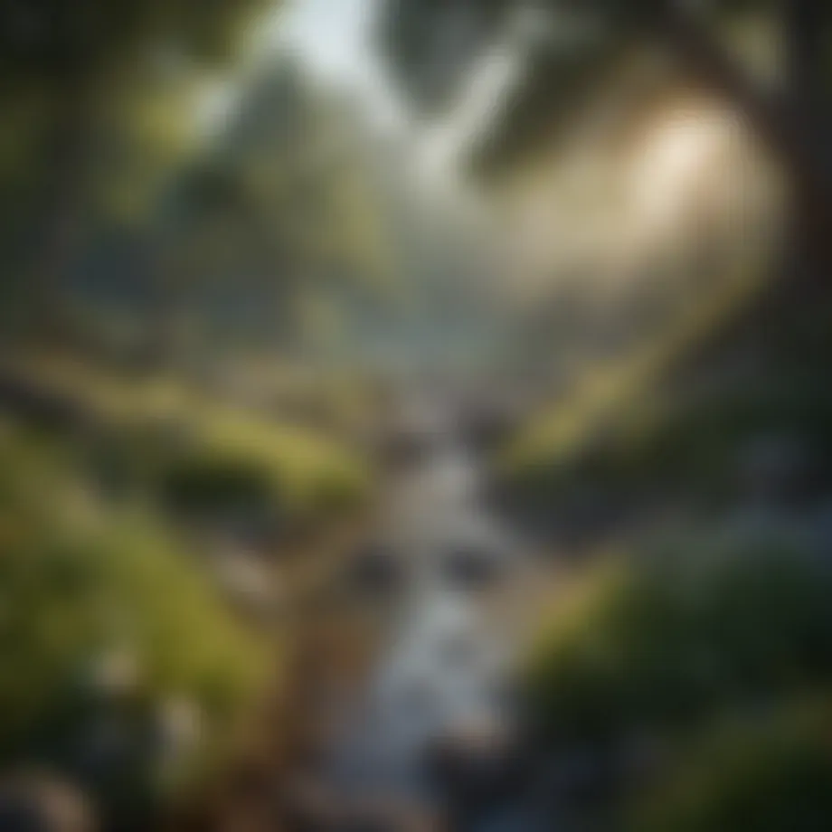 Serene landscape promoting tranquility