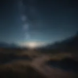 Tranquil night scene with stars and moonlight