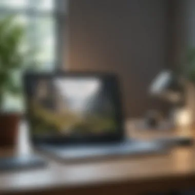 Enhancing Focus Through Management A focused workspace with a laptop and a social media management app open