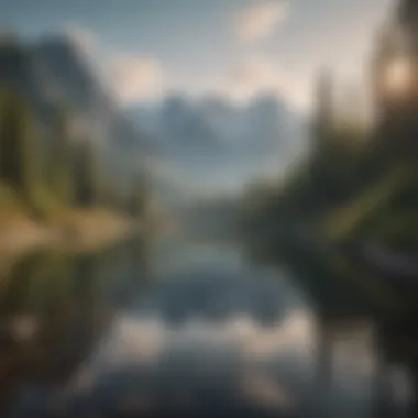 Tranquil Nature for Mental Clarity A serene landscape with a calm lake and mountains in the background, representing tranquility and mental clarity.