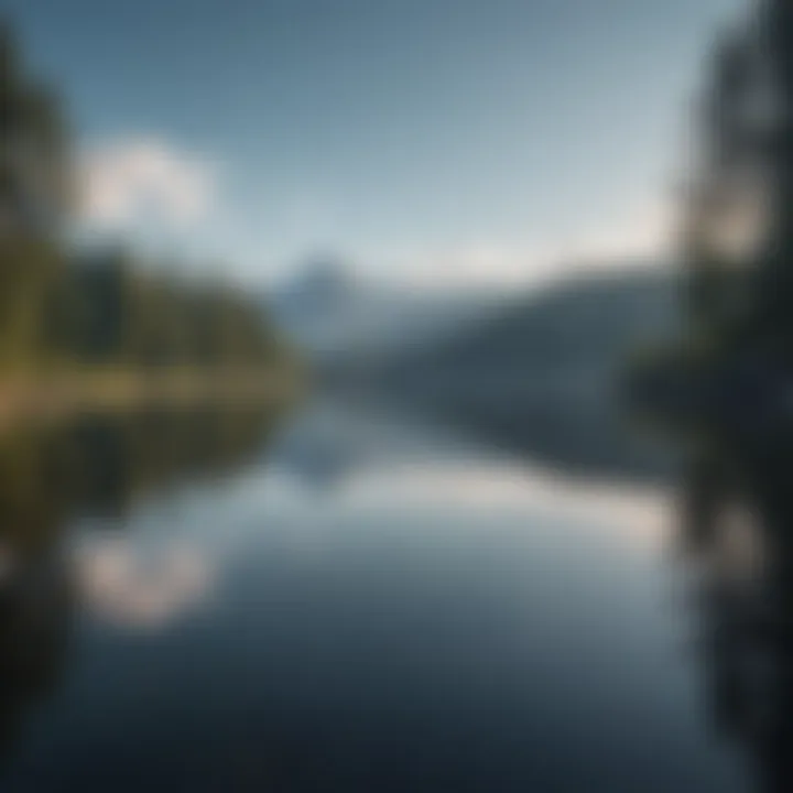 Calm water reflecting a clear sky