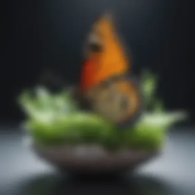 Metamorphosis of Growth A vibrant butterfly emerging from a cocoon, illustrating transformation.