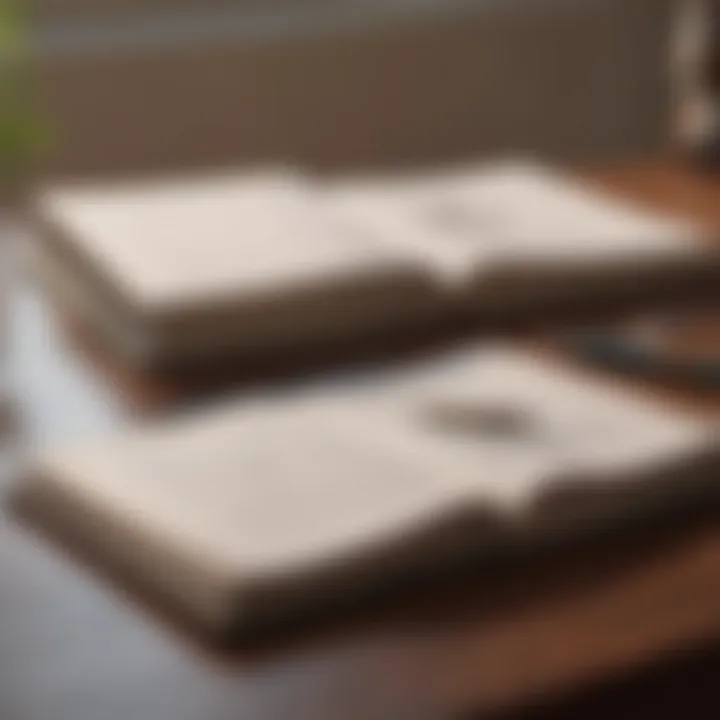 Close-up of a journal and a pen on a table