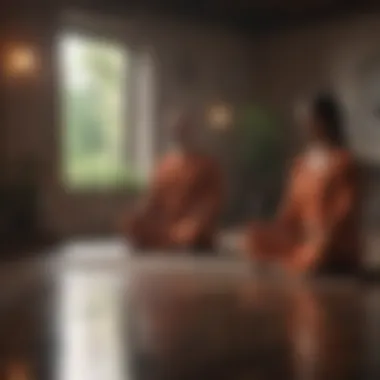 Mindfulness Practice Together Couples practicing mindfulness meditation in a serene environment