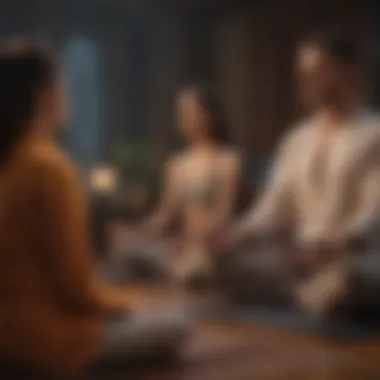 Shared Reflection Moment Partners sharing a moment of reflection during meditation