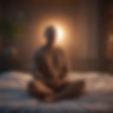Engaging in Mindfulness Before Sleep Individual practicing mindfulness meditation