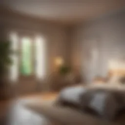 Serene bedroom environment for meditation
