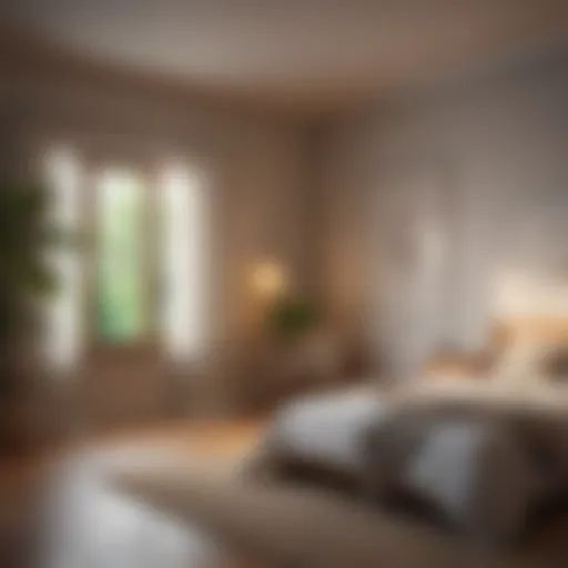 Serene bedroom environment for meditation