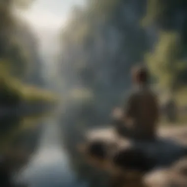 Embracing Tranquility A serene landscape symbolizing tranquility and self-reflection