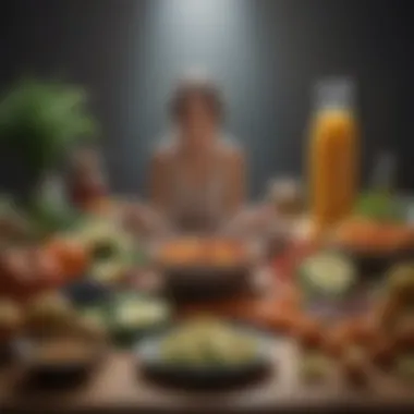 Nourishing Your Mind and Body A collection of healthy foods symbolizing lifestyle changes