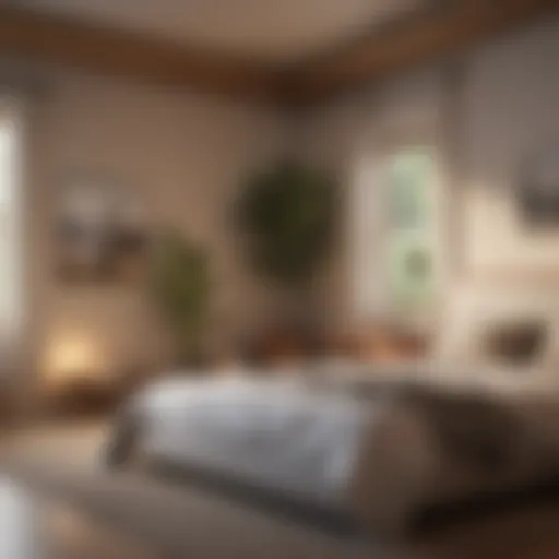 A serene bedroom environment promoting relaxation