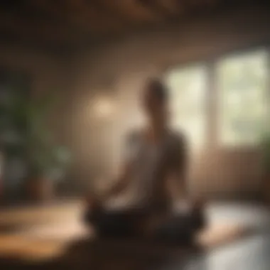 A person meditating in a calm environment