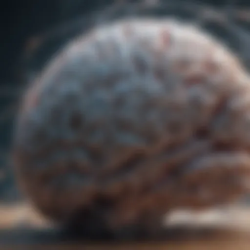 Close-up of a brain with neural connections highlighted