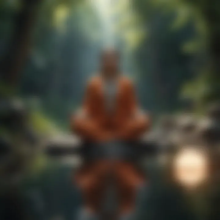 A person meditating in a tranquil setting