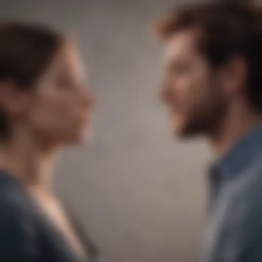 Visual representation of emotional disconnect in a couple