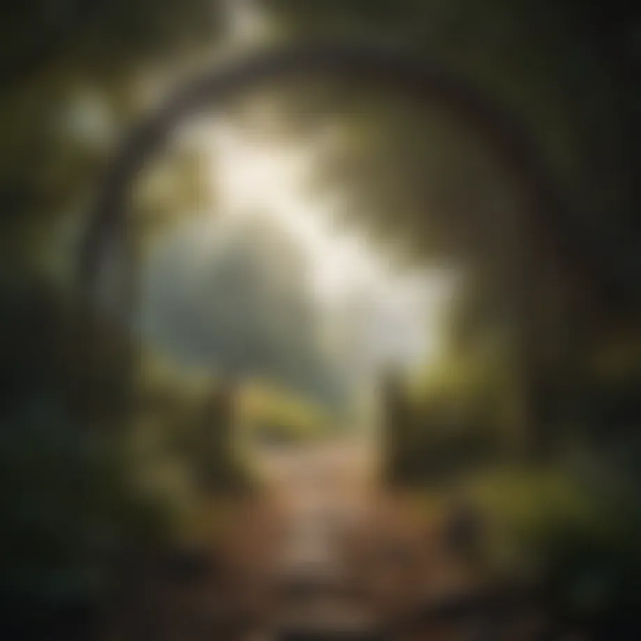 Peaceful landscape encouraging mindfulness and meditation