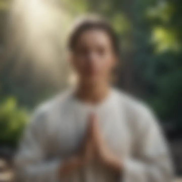 A person meditating in a peaceful setting, embodying self-awareness
