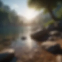 A serene landscape promotes tranquility and meditation
