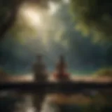 Couples meditating together in a serene environment