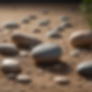 Calming stones arranged for meditation practice