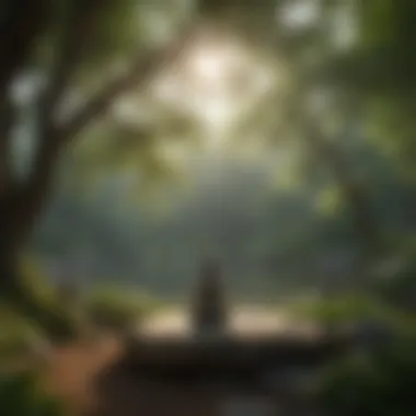 Serenity in Nature: A Meditation Space Meditation in a serene nature setting