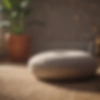 Comfort in Meditation Spaces Close-up of a meditation cushion in a peaceful setting
