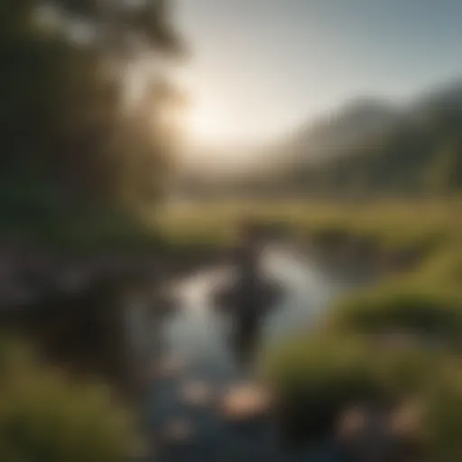 A serene landscape promoting tranquility for meditation
