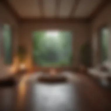 Serene Meditation Space A serene meditation space with soft lighting and comfortable seating.