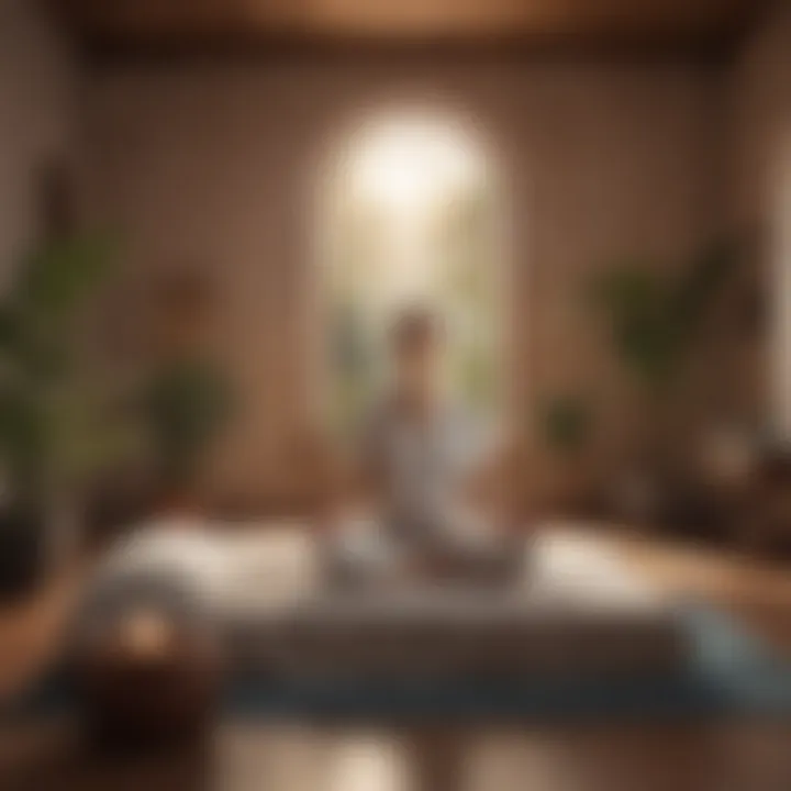 An illustration showing various meditation techniques and their benefits for enhancing sleep