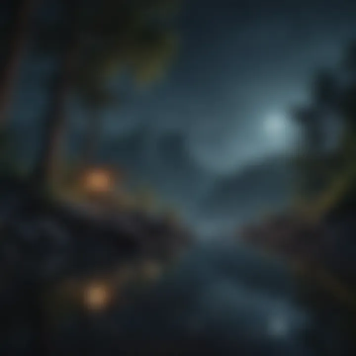 A calming nighttime landscape symbolizing restful sleep and tranquility