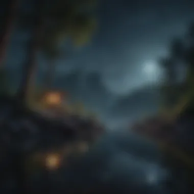 Nighttime Tranquility A calming nighttime landscape symbolizing restful sleep and tranquility