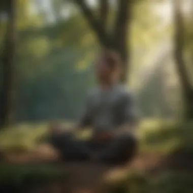 A person meditating in nature