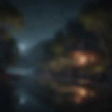 Tranquility at Night Peaceful nighttime reflection with calming visuals