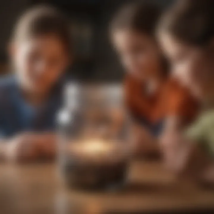 Group of children creating a mindfulness jar