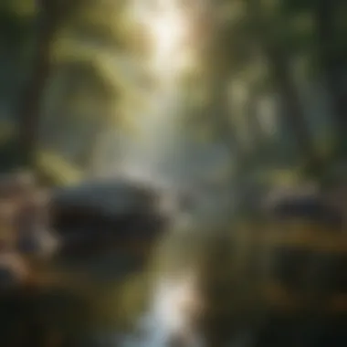 Tranquil Nature Scene for Mindfulness A serene landscape promoting tranquility and mindfulness