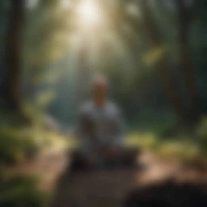 A person practicing meditation in nature