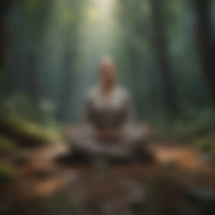 Conceptual illustration of mindfulness meditation