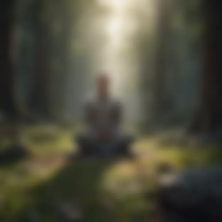 Visual of a serene mind through meditation