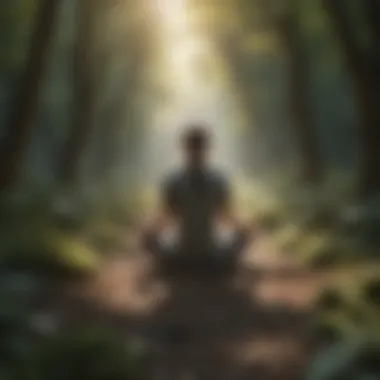 A person in meditation surrounded by nature