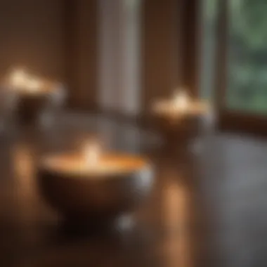 A tranquil setting with candles and soft lighting